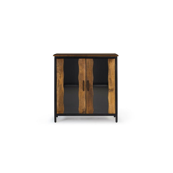 Sideboard Alexandra House Living Black Metal Mango wood 87 x 90 x 37 cm-0