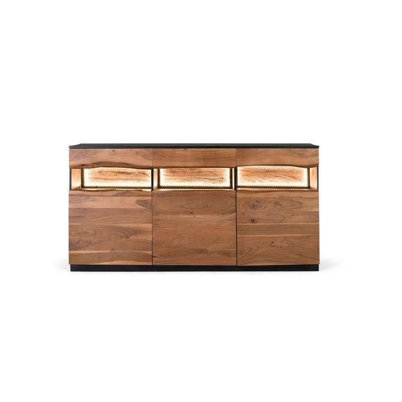 Sideboard Alexandra House Living Black Natural Acacia 180 x 93 x 40 cm-0