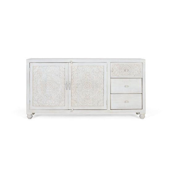 Sideboard Alexandra House Living White Mango wood 180 x 90 x 40 cm-0