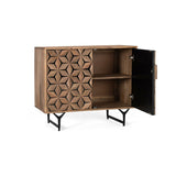 Sideboard Alexandra House Living Black Natural Metal Mango wood 90 x 76 x 40 cm-5