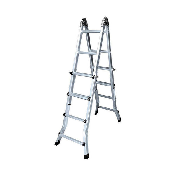 Folding ladder EDM 75094 Aluminium Multicolour-0