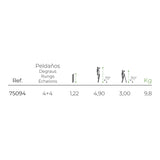 Folding ladder EDM 75094 Aluminium Multicolour-1