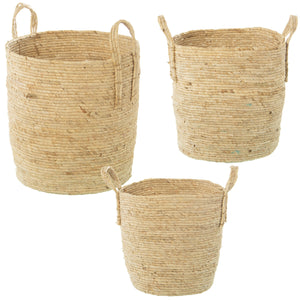 Set of Baskets Alexandra House Living 03764 Brown Rattan Natural Fibre (3 Units)-0