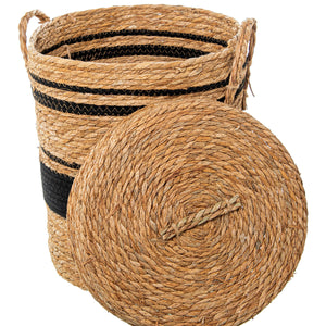 Set of Baskets Alexandra House Living Brown Wood Rattan Natural Fibre 42 x 48 x 42 cm 6 Pieces-0