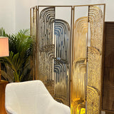 Folding screen Alexandra House Living Golden Metal 120 x 170 x 1 cm-7