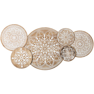 Wall Decoration Alexandra House Living White Natural Metal Circles 130 x 64 x 4,5 cm-0