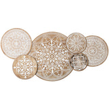 Wall Decoration Alexandra House Living White Natural Metal Circles 130 x 64 x 4,5 cm-0