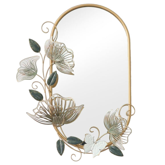 Wall mirror Alexandra House Living Golden Metal Flower 7 x 49 x 72 cm-0