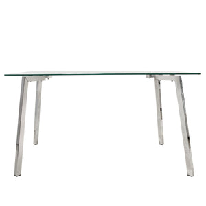 Dining Table Alexandra House Living Grey Transparent Crystal 140 x 75 x 80 cm-0