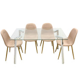 Dining Table Alexandra House Living Grey Transparent Crystal 140 x 75 x 80 cm-2