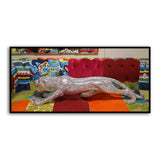 Decorative Figure Alexandra House Living Silver Plastic Panther 115 x 26 x 24 cm-3
