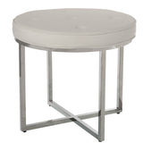 Stool Alexandra House Living White Metal 50 x 46 x 50 cm-0