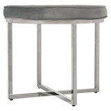 Stool Alexandra House Living Grey Velvet Metal 50 x 46 x 50 cm-3