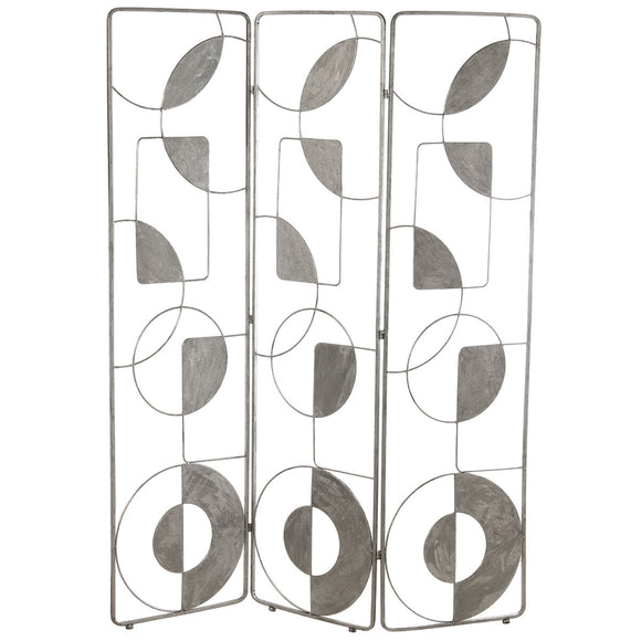 Folding screen Alexandra House Living Silver Metal 135 x 170 x 1 cm-0