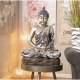 Decorative Figure Alexandra House Living Silver Plastic Buddha 32 x 52 x 71 cm-5