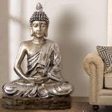 Decorative Figure Alexandra House Living Silver Plastic Buddha 62 x 93 x 138 cm-6