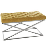 Bench Alexandra House Living Velvet Metal 98 x 52 x 46 cm-0