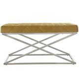 Bench Alexandra House Living Velvet Metal 98 x 52 x 46 cm-1