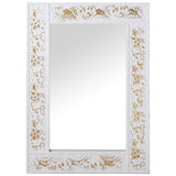 Wall mirror Alexandra House Living White Wood Rectangular 7 x 57 x 84 cm-0