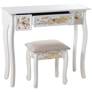 Dressing Table with Stool Alexandra House Living White 2 Pieces-0