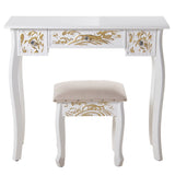 Dressing Table with Stool Alexandra House Living White 2 Pieces-4