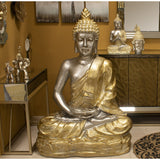 Decorative Figure Alexandra House Living Golden Silver Plastic Buddha 60 x 93 x 138 cm-5