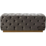 Foot-of-bed Bench Alexandra House Living Grey Velvet Wood 125 x 47 x 45 cm-0