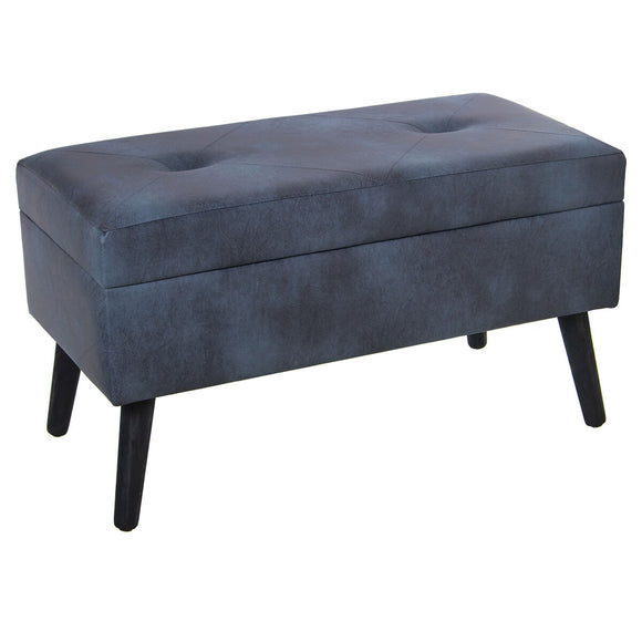 Bench Alexandra House Living Blue Wood 80 x 44 x 40 cm Chest-0