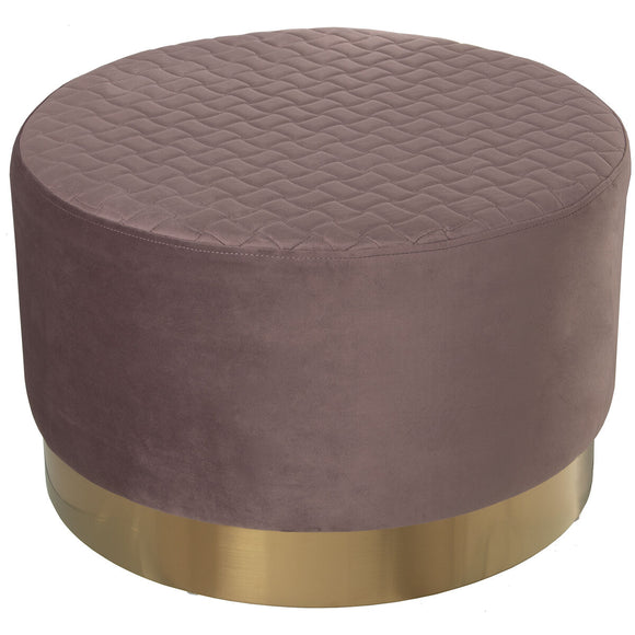 Pouffe Alexandra House Living Pink Velvet Wood 55 x 35 x 55 cm-0