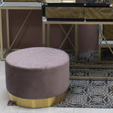 Pouffe Alexandra House Living Pink Velvet Wood 55 x 35 x 55 cm-1