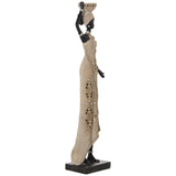 Decorative Figure Alexandra House Living Beige Plastic African Woman 15 x 19 x 63 cm-1