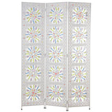 Folding screen Alexandra House Living White Metal 120 x 172 x 3 cm-0