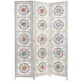 Folding screen Alexandra House Living White Metal 120 x 172 x 3 cm-2