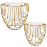 Set of Planters Alexandra House Living Gold Metal 2 Pieces-0