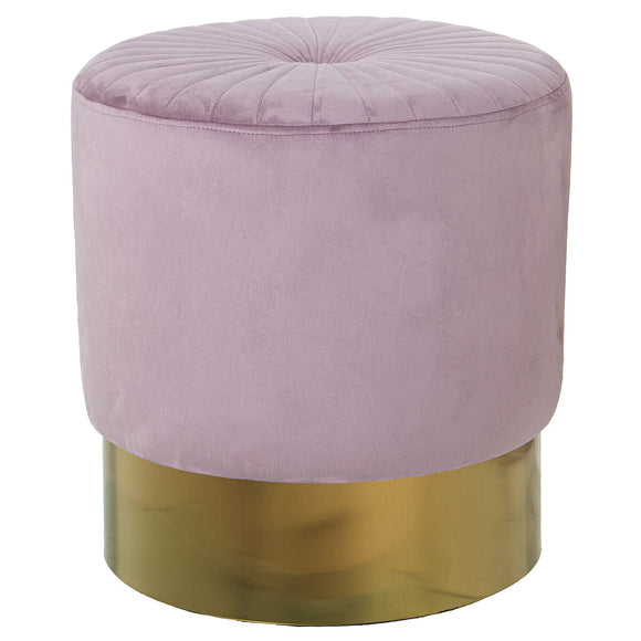 Pouffe Alexandra House Living Pink Golden Velvet Wood 12 x 43 x 40 cm-0