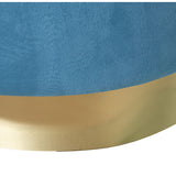 Pouffe Alexandra House Living Blue Golden Velvet Wood 8 x 35 x 55 cm-1