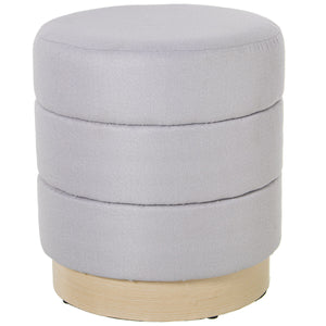 Pouffe Alexandra House Living Beige Grey Velvet Wood 39 x 44 x 39 cm-0