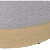 Pouffe Alexandra House Living Beige Grey Velvet Wood 39 x 44 x 39 cm-2