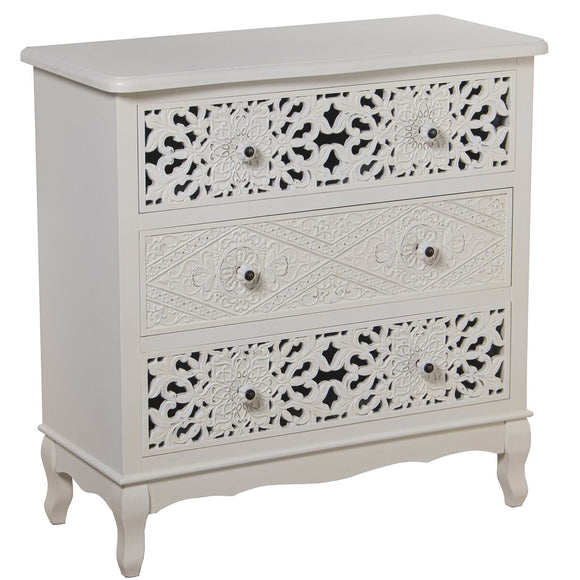 Chest of drawers Alexandra House Living White Wood 75 x 34 x 76 cm-0