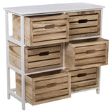 Chest of drawers Alexandra House Living White Brown Wood 80 x 80 x 35 cm-6