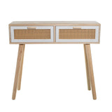 Console Alexandra House Living White Brown Wood 90 x 80 x 28 cm-4