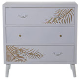 Chest of drawers Alexandra House Living White Golden Wood 80 x 80 x 40 cm-5