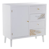 Sideboard Alexandra House Living White Golden Wood 80 x 80 x 40 cm-0