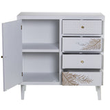 Sideboard Alexandra House Living White Golden Wood 80 x 80 x 40 cm-5