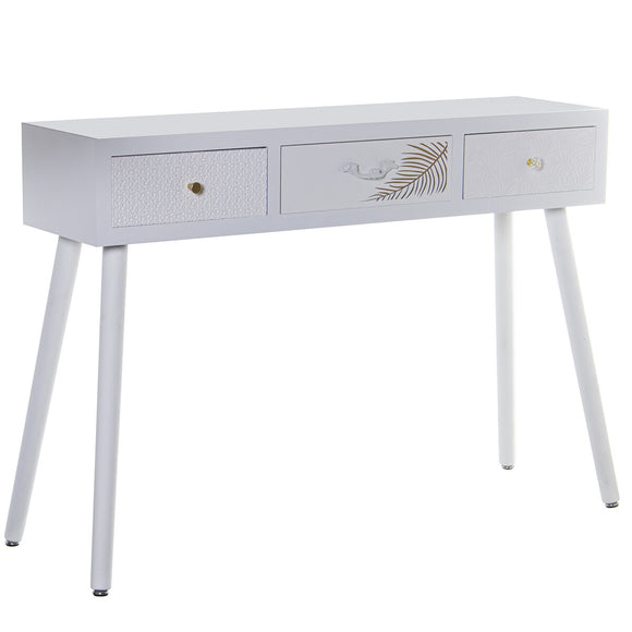 Console Alexandra House Living White Golden Wood 107 x 78 x 30 cm-0