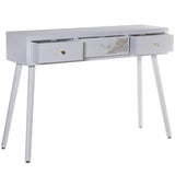 Console Alexandra House Living White Golden Wood 107 x 78 x 30 cm-7