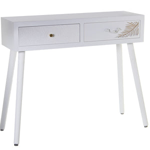 Console Alexandra House Living White Golden Wood 90 x 78 x 30 cm-0