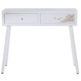 Console Alexandra House Living White Golden Wood 90 x 78 x 30 cm-7