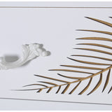 Console Alexandra House Living White Golden Wood 90 x 78 x 30 cm-3