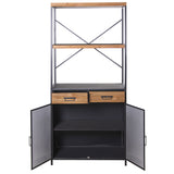 Shelves Alexandra House Living Brown Black Metal 80 x 180 x 40 cm-4